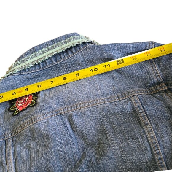 OLD NAVY Embellished Demin Jean Jacket sz M - Picture 7 of 10